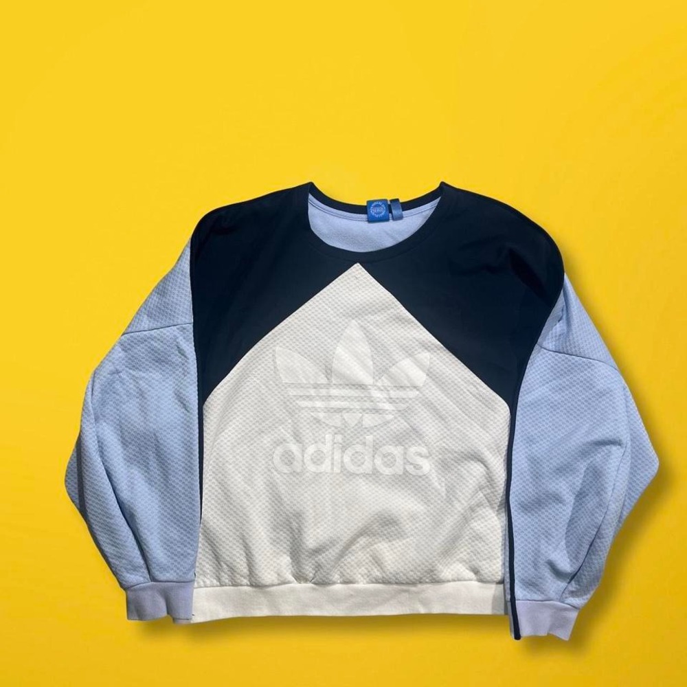Vintage White and Blue Adidas Crewneck